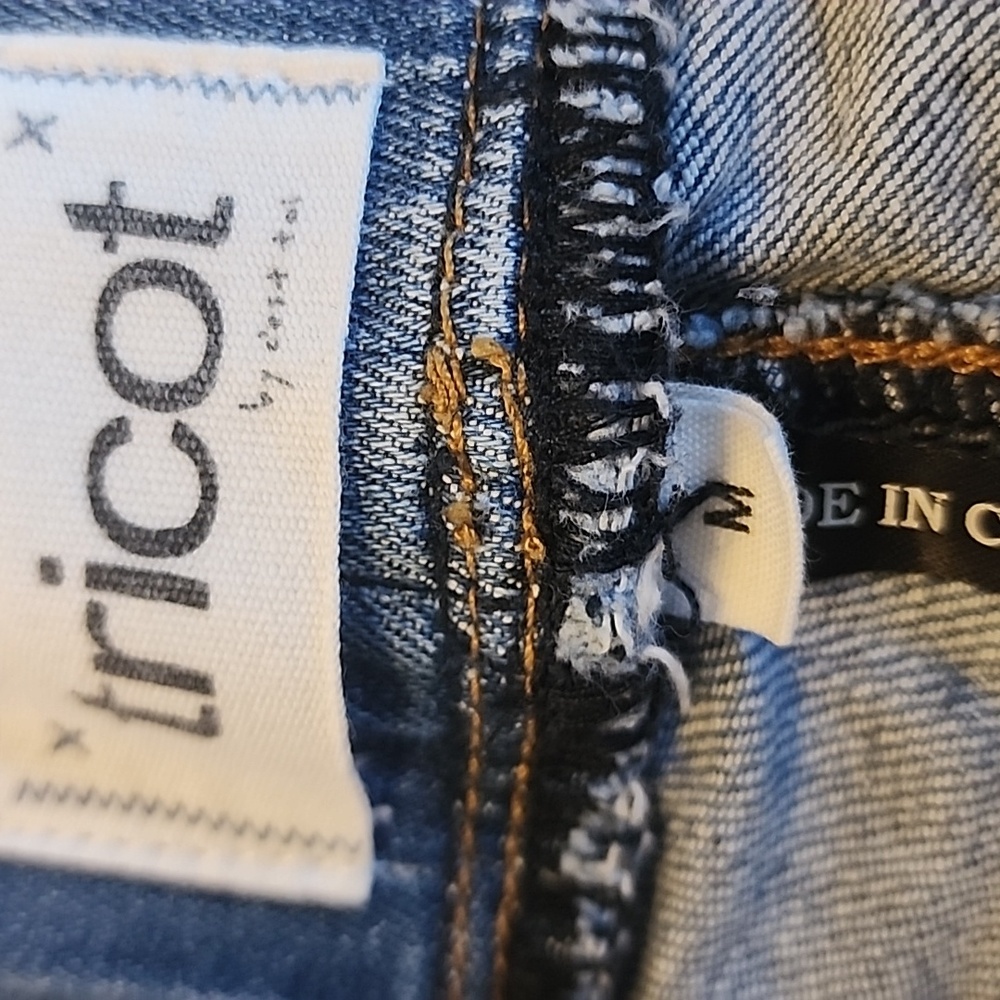 Tricot Womens High Waist Flair Leg Raw Hem Denim Blue Jeans Size Medium - Picture 11 of 13